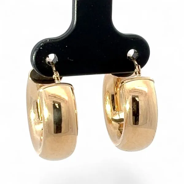 14k Yellow Gold 20mm Hoop Earrings with Hinged Backs