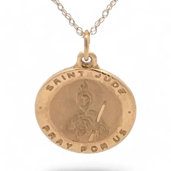 Creed 14k Yellow Gold Saint Jude Pray for Us Pendant with Chain