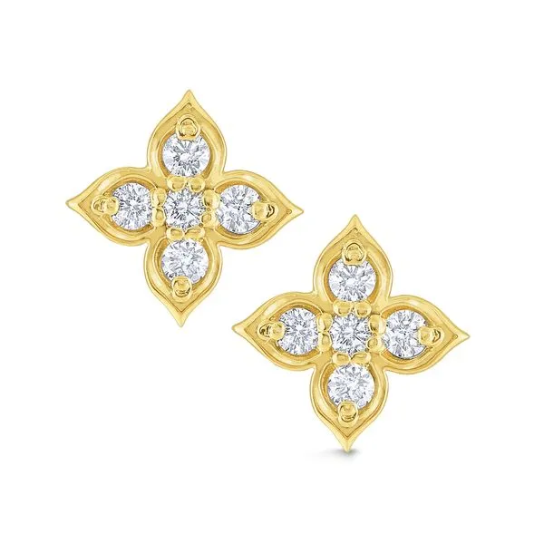 14K Gold and Diamond Lotus Stud Earrings K & Co Family Jewelers Eagle, ID
