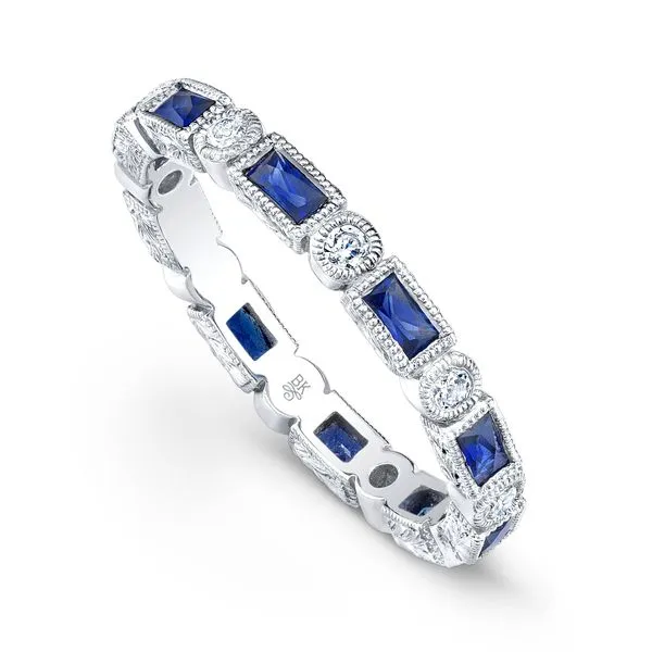 Diamond and Sapphire eternity band Mystique Jewelers Alexandria, VA