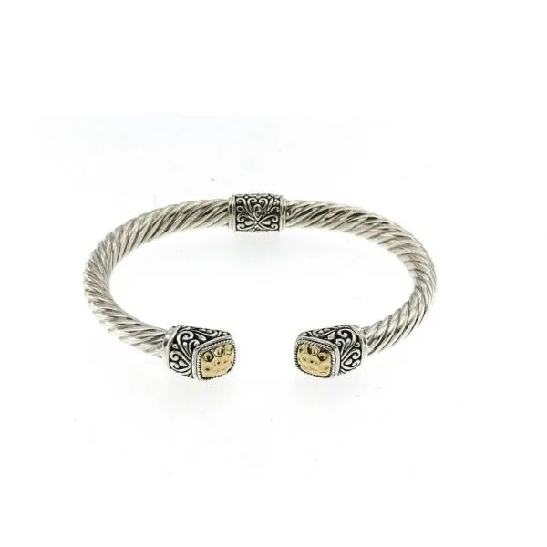 Sterling Silver and Yellow Gold Bangle Bracelet Natale Jewelers Sewell, NJ