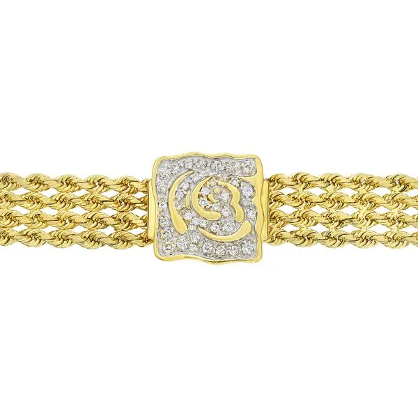 14K Yellow Gold .65ctw Natural Diamond 4 Strand Rope Bracelet Image 5 Purple Creek Holly Springs, NC