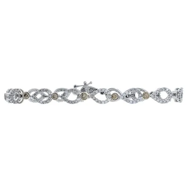14K White Gold 3.36ctw Natural Diamond Fancy Line Bracelet Image 4 Purple Creek Holly Springs, NC
