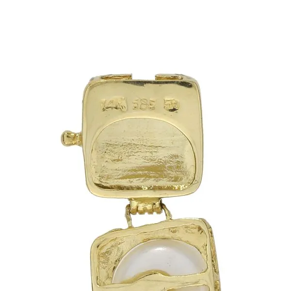 14K Yellow Gold 7.6mm Button Pearl Line Bracelet Image 4 Purple Creek Holly Springs, NC