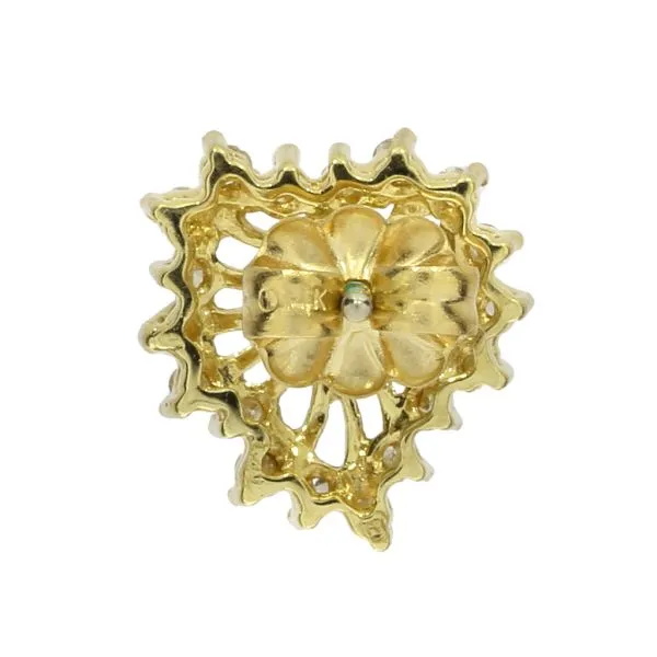 14K Yellow Gold .50ctw Emerald & Natural Diamond Halo Heart Earrings Image 4 Purple Creek Holly Springs, NC