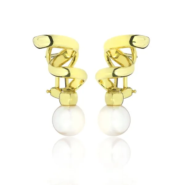 Tiffany & Co. 18K Yellow Gold Corkscrew Pearl Earrings Purple Creek Holly Springs, NC