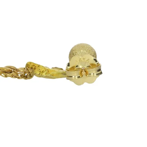 22K Yellow Gold, 6 Placer Gold Nugget and 14K Dangle Earrings Image 5 Purple Creek Holly Springs, NC