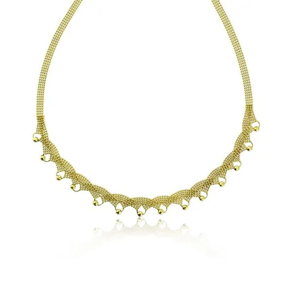 18K Yellow Gold 17" 4 Strand Woven Ball Chain Necklace Purple Creek Holly Springs, NC