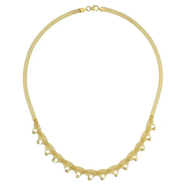 18K Yellow Gold 17" 4 Strand Woven Ball Chain Necklace Image 4 Purple Creek Holly Springs, NC