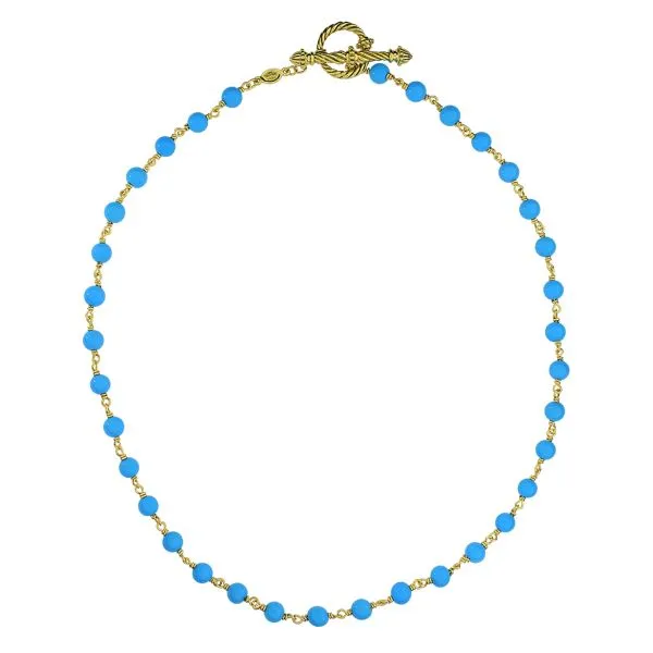 Cynthia Bach 18K Yellow Gold Robins Egg Turquoise 18" Station Necklace Image 3 Purple Creek Holly Springs, NC