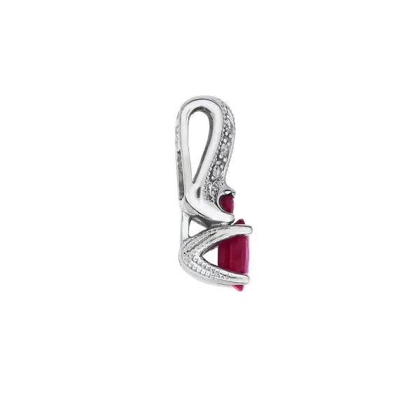 14K White Gold .70ctw Ruby & Natural Diamond Pendant Image 3 Purple Creek Holly Springs, NC