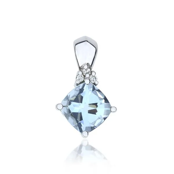14K White Gold 2.87ctw Aquamarine & Natural Diamond Pendant & Earring Set Purple Creek Holly Springs, NC