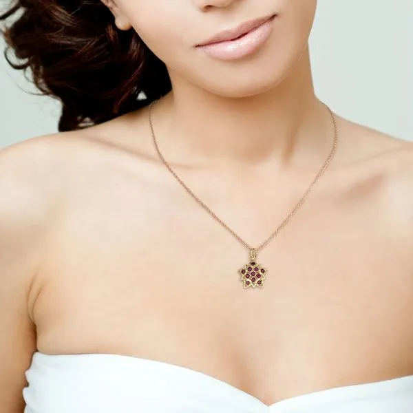 Vintage 16K Yellow Gold 1.98ctw Ruby Star 2 Sided Pendant Image 2 Purple Creek Holly Springs, NC