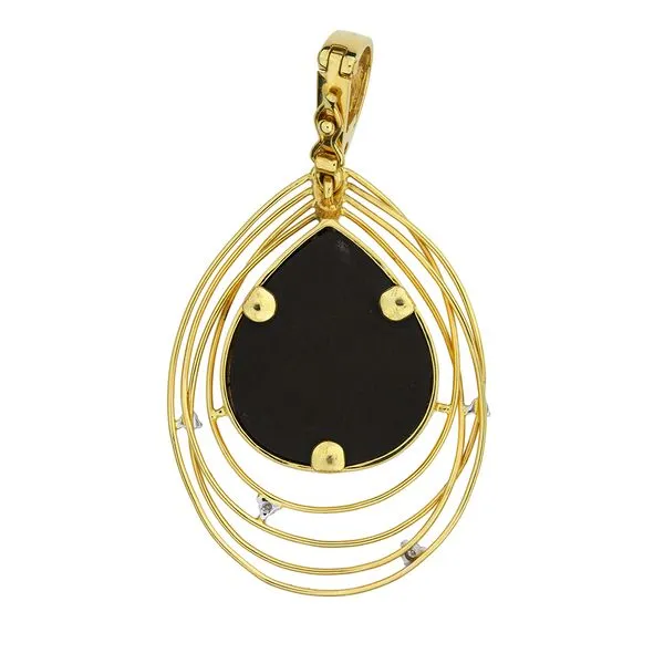 Korite 18K Yellow and White Gold Solara AA Ammolite & Natural Diamond Pendant Image 4 Purple Creek Holly Springs, NC