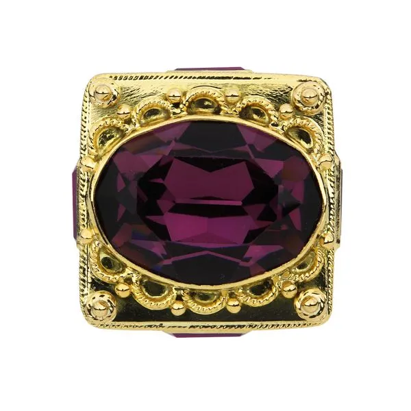 Etruscan 18K Yellow Gold 20.15ctw Amethyst Fob Pendant Image 4 Purple Creek Holly Springs, NC