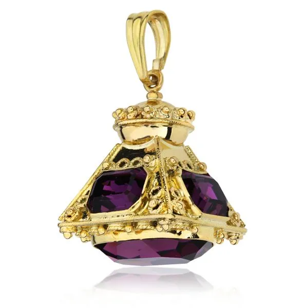 Etruscan 18K Yellow Gold 20.15ctw Amethyst Fob Pendant Purple Creek Holly Springs, NC