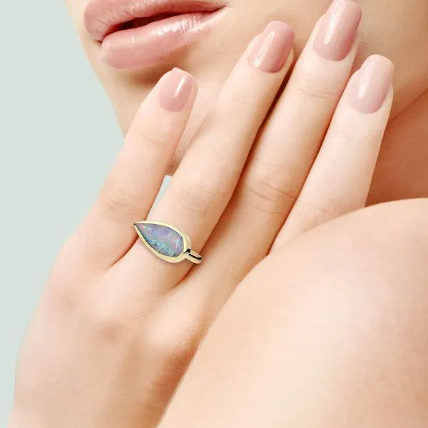 14K Yellow Gold Freeform Boulder Opal Ring Image 2 Purple Creek Holly Springs, NC