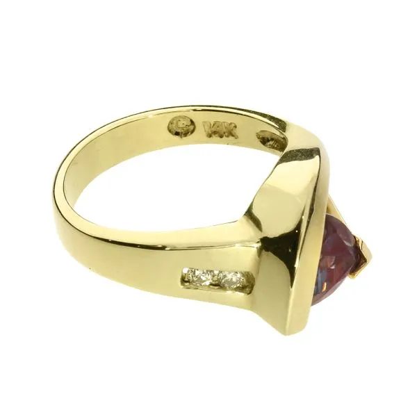 1.50ct Alexandrite & Natural Diamond 14K Yellow Gold Ring Image 4 Purple Creek Holly Springs, NC
