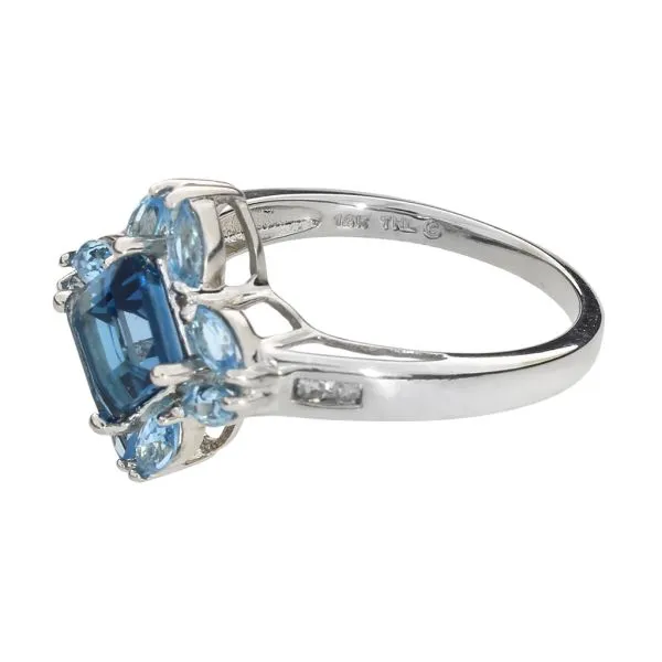 14K White Gold 2.39ctw Topaz & Natural Diamond Cluster Ring Image 4 Purple Creek Holly Springs, NC