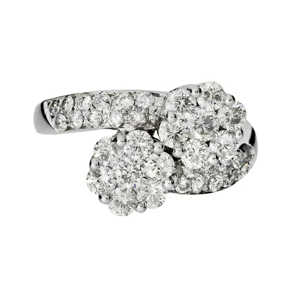 18K White Gold 2.00ctw Natural Diamond Bypass Cluster Ring Image 3 Purple Creek Holly Springs, NC