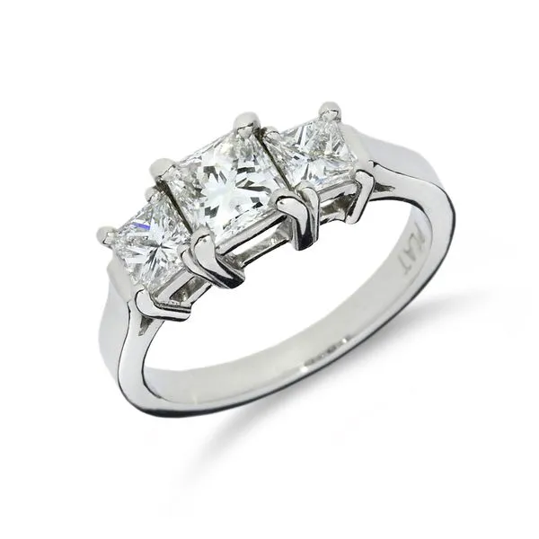 Platinum 1.58ctw VVS/VS Princess Natural Diamond 3 Stone Ring Purple Creek Holly Springs, NC