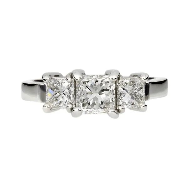 Platinum 1.58ctw VVS/VS Princess Natural Diamond 3 Stone Ring Image 4 Purple Creek Holly Springs, NC