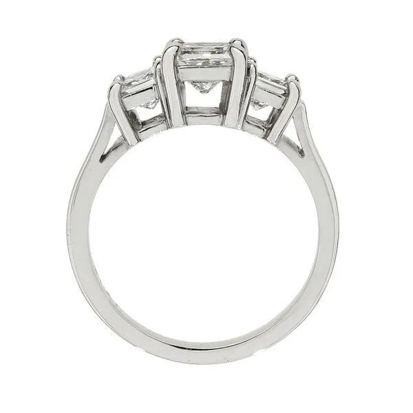 Platinum 1.58ctw VVS/VS Princess Natural Diamond 3 Stone Ring Image 5 Purple Creek Holly Springs, NC