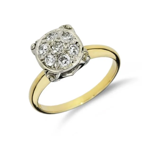 Vintage 14K Yellow and White Gold .43ctw Natural Diamond Cluster Ring Purple Creek Holly Springs, NC