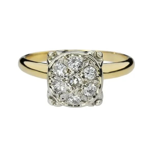 Vintage 14K Yellow and White Gold .43ctw Natural Diamond Cluster Ring Image 3 Purple Creek Holly Springs, NC