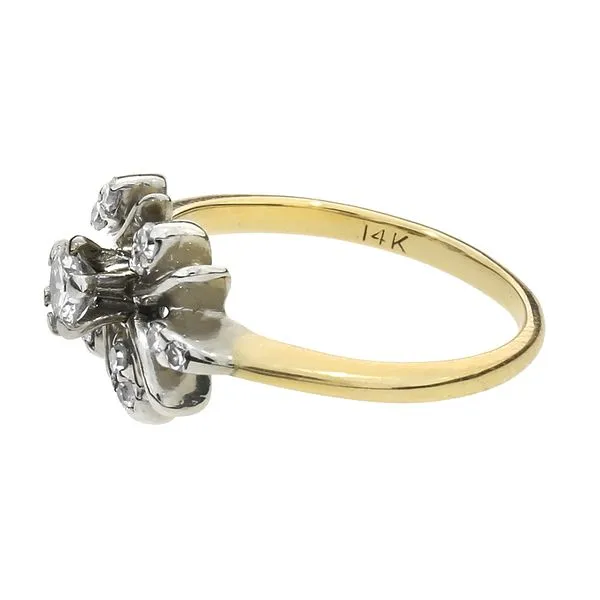 Vintage 14K Yellow and White Gold .45ctw Natural Diamond Cluster Ring Image 4 Purple Creek Holly Springs, NC