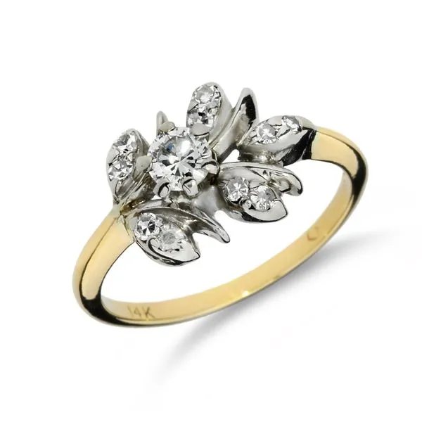 Vintage 14K Yellow and White Gold .45ctw Natural Diamond Cluster Ring Purple Creek Holly Springs, NC