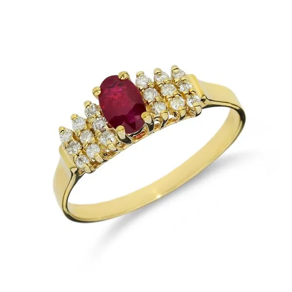 14K Yellow Gold .60ct Ruby & Natural Diamond Ring Purple Creek Holly Springs, NC