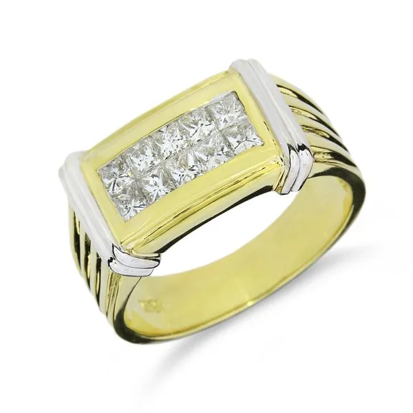 1.00ctw Men's Natural Diamond 18K Yellow and White Gold Ring Purple Creek Holly Springs, NC