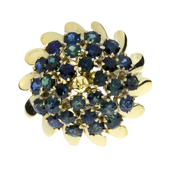 Vintage 3.10ctw Blue Sapphire Thai Dome 14K Yellow Gold Ring Image 3 Purple Creek Holly Springs, NC