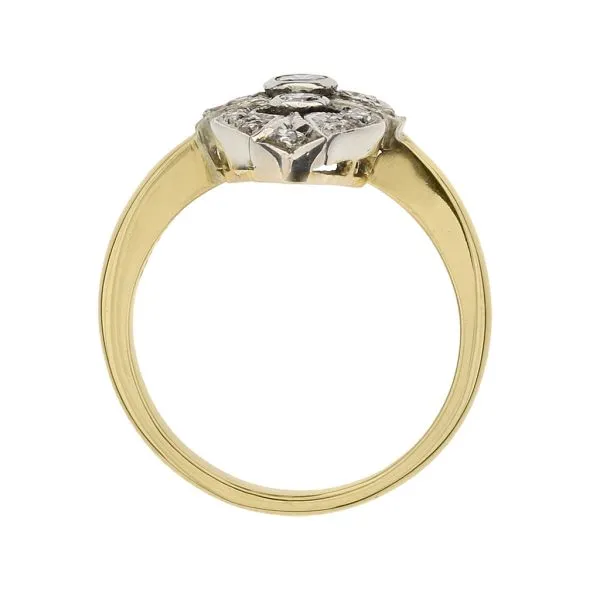 Vintage 18K Yellow and White Gold Navette Natural Diamond Ring Image 5 Purple Creek Holly Springs, NC