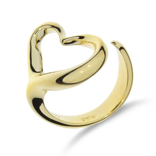 Tiffany & Co Elsa Peretti 18K Yellow Gold Open Heart Ring Purple Creek Holly Springs, NC