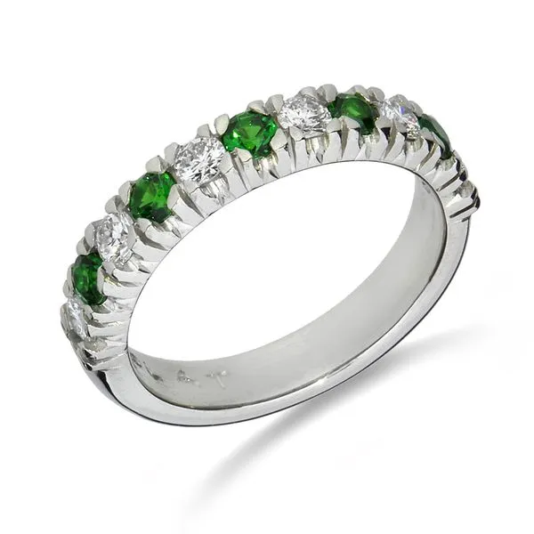 Purple Creek Custom Platinum Tsavorite Garnet & Natural Diamond Wedding Band Purple Creek Holly Springs, NC