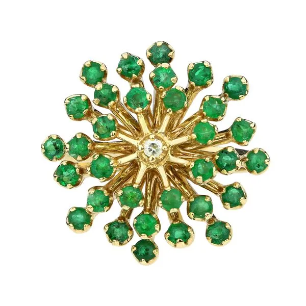 Vintage 14K Yellow Gold Emerald & Natural Diamond "Make a Wish" Ring Image 3 Purple Creek Holly Springs, NC