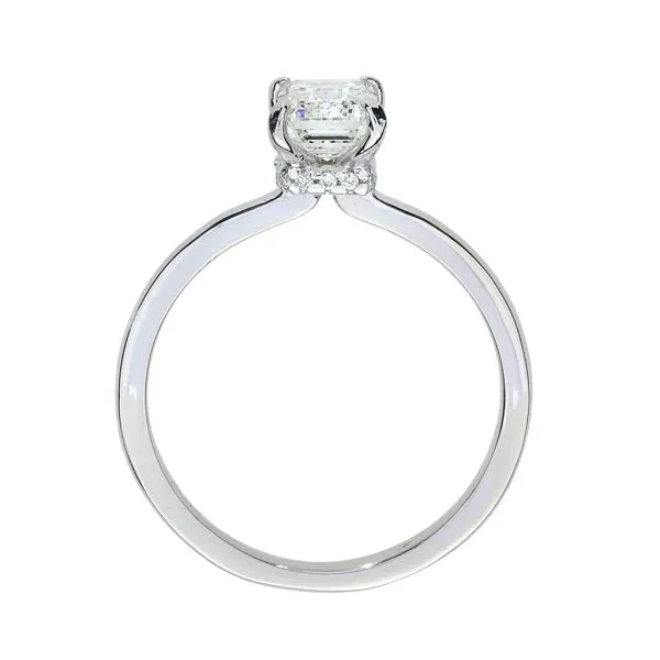 Purple Creek Custom 1.21ct Emerald Natural Diamond Under Halo 14K Engagement Ring Image 5 Purple Creek Holly Springs, NC