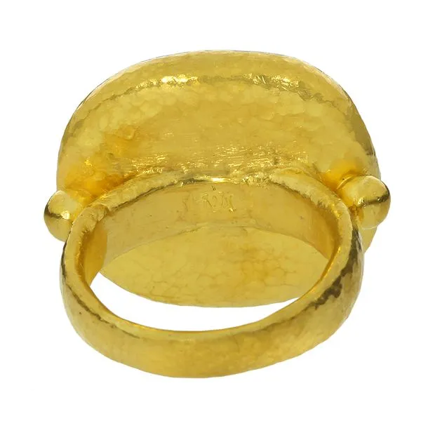 24K Pure Gold Hammered Texture Disc Ring Image 4 Purple Creek Holly Springs, NC
