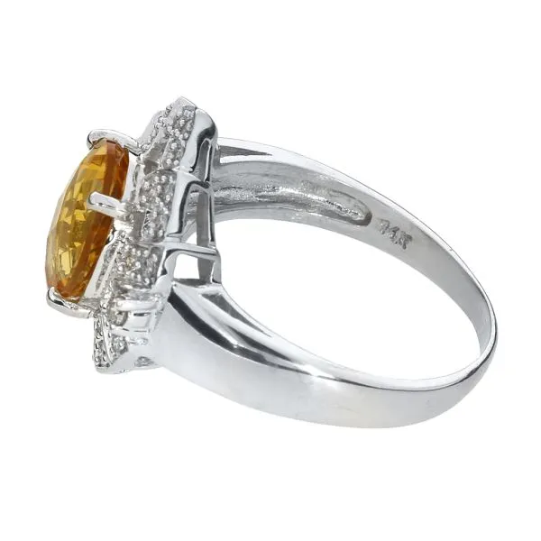 14K White Gold 2.55ct Citrine and Diamond Fancy Halo Ring Image 5 Purple Creek Holly Springs, NC