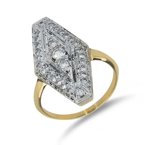 Vintage 14K Yellow and White Gold .59ctw Diamond Navette Ring Image 3 Purple Creek Holly Springs, NC