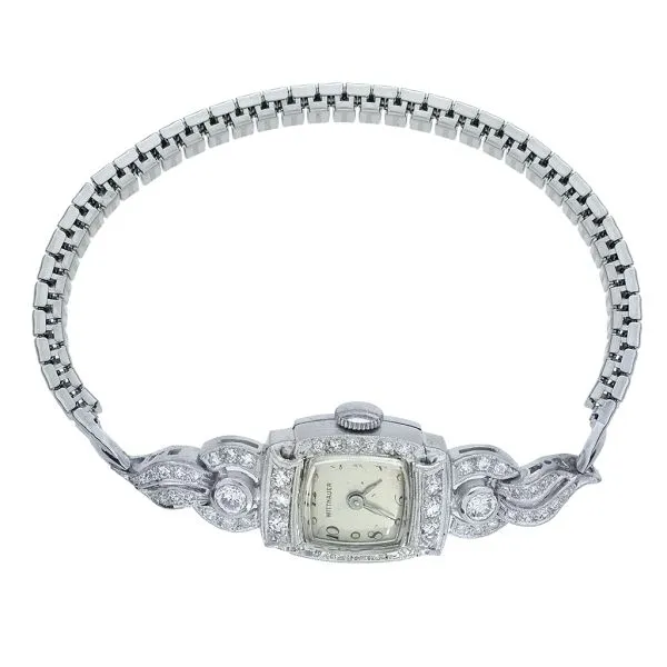 Wittnauer Platinum and 1.00ctw Natural Diamond Watch Image 3 Purple Creek Holly Springs, NC