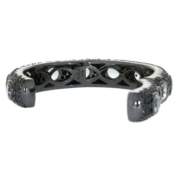 Matthew Campbell Laurenza Black Rhodium Sterling Silver Topaz & Spinel Enamel Bangle Image 4 Purple Creek Holly Springs, NC