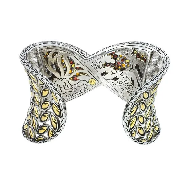 John Hardy Batu Kawung 18K & Sterling Citrine, Garnet, Sapphire Cuff Image 5 Purple Creek Holly Springs, NC
