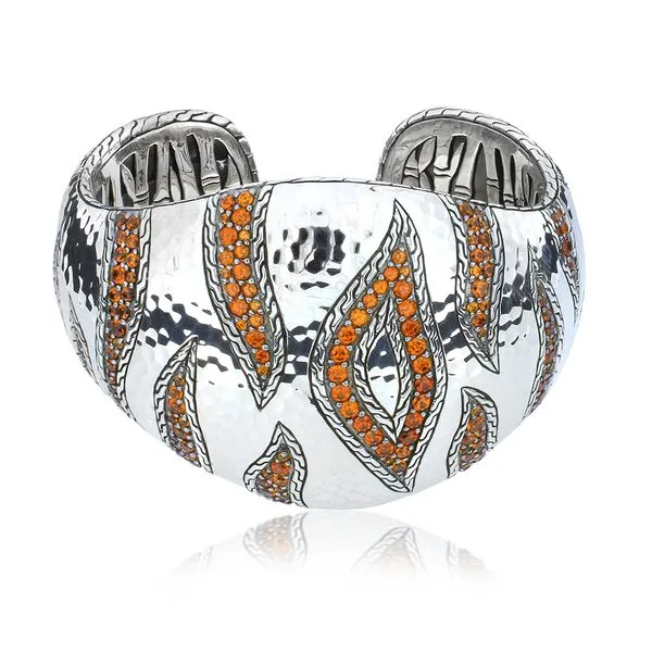 John Hardy Sterling Silver Garnet Hammered Batu Kawung Cuff Purple Creek Holly Springs, NC