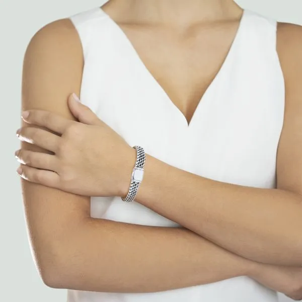 Sterling Silver 7 1/2" 4 Row Fancy Link Bracelet with Foldover Clasp Image 2 Purple Creek Holly Springs, NC