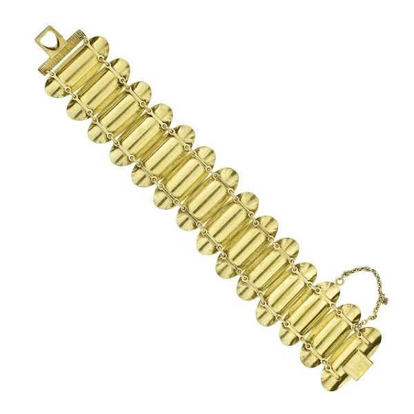 David Andersen Willy Winnaess Vintage Designed 7" Oval Link Orange Guilloche Enamel Sterling Bracelet Image 4 Purple Creek Holly Springs, NC