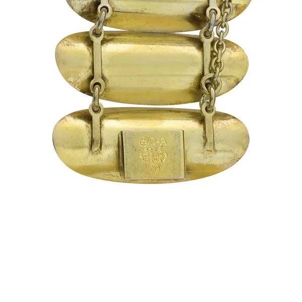 David Andersen Willy Winnaess Vintage Designed 7" Oval Link Orange Guilloche Enamel Sterling Bracelet Image 5 Purple Creek Holly Springs, NC