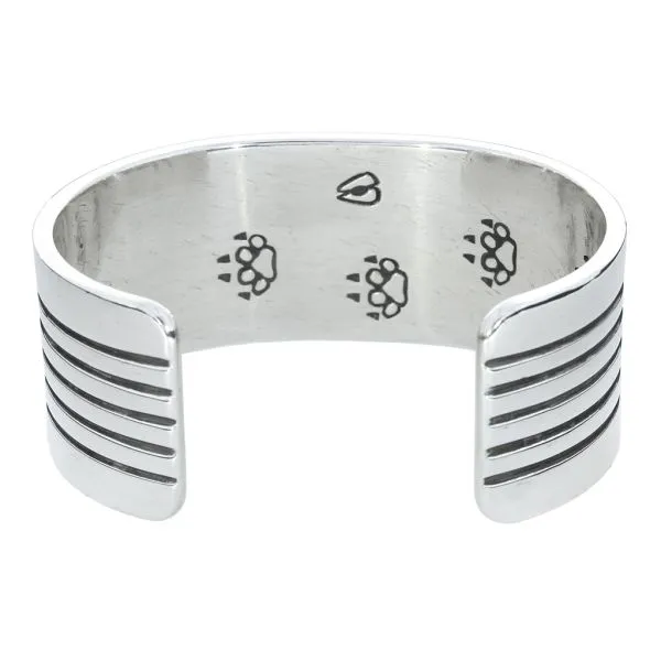 Michael L Slim Sterling Silver Vintage Navajo Native American 5 Line Animal Track Cuff Image 4 Purple Creek Holly Springs, NC